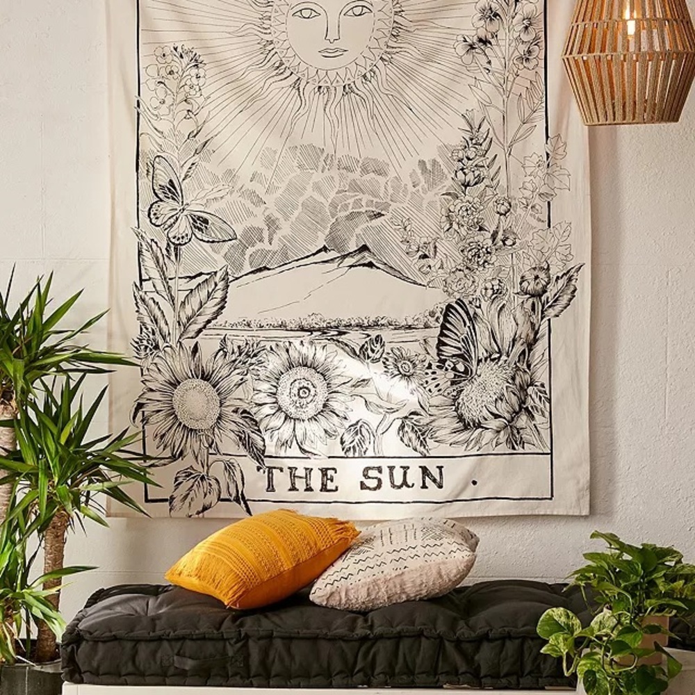 Urban Outfitters Monochrome Sun Tapestry
